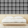 thumbnail image 4 of Ambesonne Abstract Peel & Stick Wallpaper for Home, British Tartan Pattern, 13"x72", White Black, 4 of 6