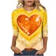 thumbnail image 2 of Xuyuer Valentine's Day 3/4 Sleeve Tee - Ladies' 3/4 Sleeve Printed T-Shirt for Romantic Date Nights, Love-Themed Photo Shoots, Unique Heart Pattern Statement Wear & Couples' Matching Style, 2 of 6