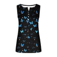 thumbnail image 4 of Fjofpr Tank 3 Pro Women's 2024 Summer Printed Button Round Neck Sports Tank Top For Outwear With Bottom Short Top Round Neck Tank Top Blue S, 4 of 5
