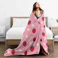 thumbnail image 5 of Kll Fleece Blanket Plush Throw Blanket Strawberry And Ladybugs,Soft Fuzzy Cozy Flannel Blanket For Couch Sofa Bed.(40"X30"), 5 of 9