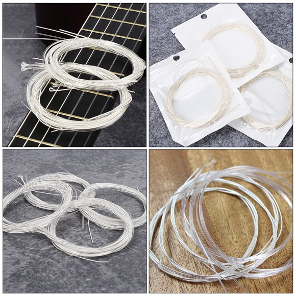 USHOBE Cuerdas De Guitarra Para Reemplazo Con Núcleo De Acero Color Beige Para Guitarra Acústica