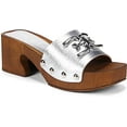 thumbnail image 3 of Sam Edelman Francina Silver Platform Slip On Slide Block Heel Mule Sandal (SILVER, 8), 3 of 6