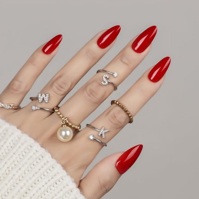 Set de 30 unidades de gel de almendras rojas CloudTrip de Press On Nails