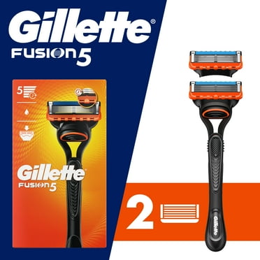 Gillette Fusion5 Razor Men 5 Blade Manual Razor ,1 Handle and 2 Blade Refills ,Black