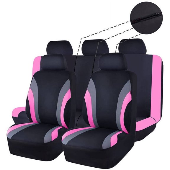 Universal Car Seat Covers Full Set Universal Breathable Fabric Fit for most car suv interior accessories