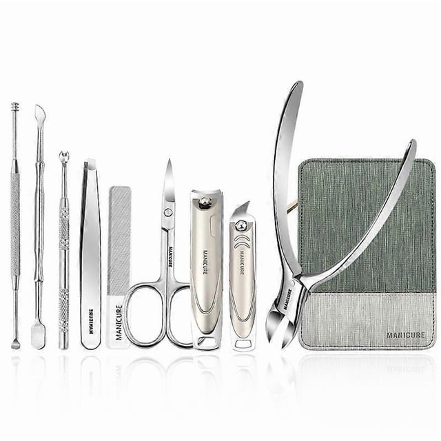 9 Pcs/set Practical Manicure Set Pedicure And Grooming 9 In 1 Stainless Steel