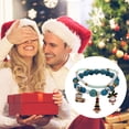 thumbnail image 2 of Christmas Gift Bell Snowman Double Elastic Bracelet Christmas Tree Santa Gift Hand String Beads, 2 of 9
