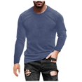 thumbnail image 1 of Camiseta de manga larga de color liso para hombre: cuello redondo holgado, para todas las estaciones, material de poliéster, tallas S-XXXL., 1 of 5
