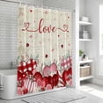 thumbnail image 5 of Pink Valentines Shower Curtain Set - Extra Long 72" x 96" Washable Bathtub Curtain with 12 Hooks, Vintage Love Heart Eucalyptus Botanical Waterproof Fabric Shower Curtains for Bathroom/Bathtub Décor, 5 of 6