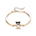 thumbnail image 1 of Joyería de la pulsera de cadena ajustable del patrón del búho de la personalidad del diamante artificial de la aleación de las mujeres, 1 of 5