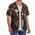 thumbnail image 2 of Sikiie Vintage Floral Vase A Men's Cuban Shirt, Hawaiian Shirts, Business Casual Button Down Shirts, Short Sleeve Shirt-Small, 2 of 5