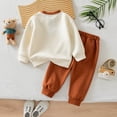 thumbnail image 6 of GPOECD Boys Outfits Versatile Two Piece Autumn Winter Sweatshirt and Track Pants with Cozy Long Sleeve Top Boys' Clothing Sets,Brown,2-3 Years, 6 of 8