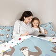 thumbnail image 5 of Homewish Kids Teens Cute Otter Full Size Comforter Sets 3-Piece,Cartoon Animal Bedding Comforter Set,Kawaii Wildlife Lightweight Bedding Sets,Microfiber Bedroom Decor,Reversible, 5 of 8