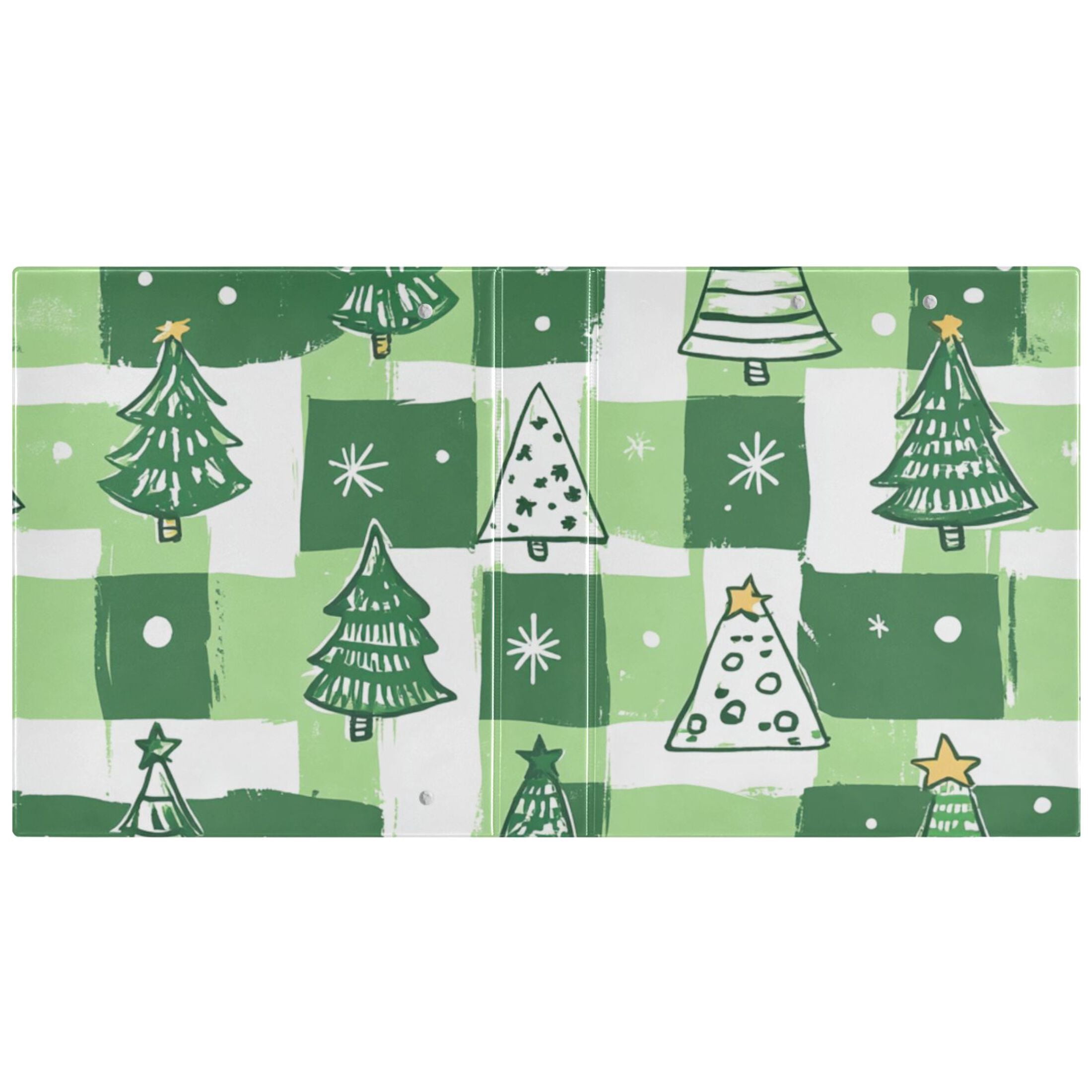 Christmas Trees and Stars 3 Ring Binders 1.5 inch Hardcover File Folders with Interior Pockets A4 Size Organizer for School Office Hospital