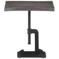 thumbnail image 3 of vidaXL Solid Acacia Wood Side Table Gray Cast Iron Coffee Accent Center Couch, 3 of 9