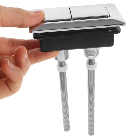 OULII 2Pcs Dual Flush Toilet Button Replacement Silver for Universal Toilet Tank Compatibility