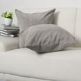 thumbnail image 6 of PiccoCasa Velvet Corn Striped Square Throw Pillow Cover, Grey, 26"x26", 6 of 7