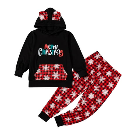 

Parent Child Christmas Deer Print Parent Child Plaid Long Sleeved Trousers Pajamas Homewear Four Piece Suit Set (KIDS)