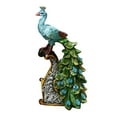 thumbnail image 1 of Estatua de pavo real, escultura de animal de resina, figura decorativa, adorno de escritorio para Bien, 1 of 9