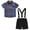 Purple, variant on Jhhlsf Matching Sets for Boys Short Sleeve Plaid Shirt Shorts Tie Gentleman Suits Kids Clothes