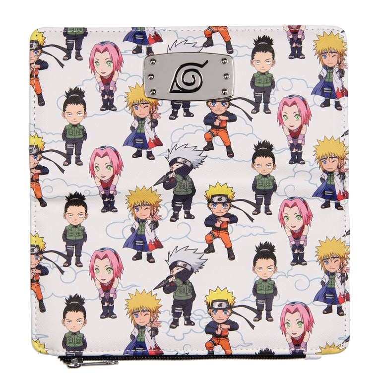 Naruto Shippuden Chibi Figures Snap Closure Faux Leather Wallet