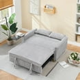 thumbnail image 4 of Corduroy Pull-out and Push-in Sofa with Dual Functions,Convertible Sofa Bed with a Movable Tabletop and USB Ports,Adjustable Backrest Couch Bed for Living Room ,Bedroom and Guest Room,Gray, 4 of 7