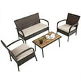 thumbnail image 4 of Spaco 3 Pieces Patio Furniture Sectional Set, All Weather Outdoor Sectional Sofa, Manual Weaving Wicker Rattan Outdoor Conversation Set with 5 Cozy Seat and Back Cushions-Gray, 4 of 8
