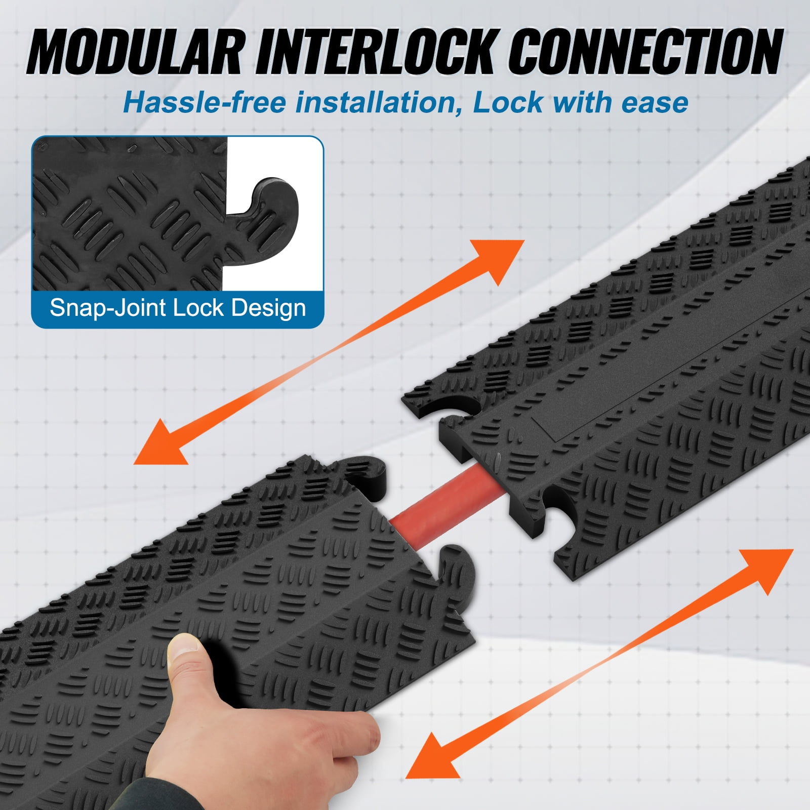 SKYSHALO 2000 lbs Cable Hose Protector Ramp Drop Over Cord Cover 39 in Speed Bump