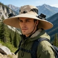 thumbnail image 4 of Ouuluon Fan Hat Breathable Wide Brim Sun Hat for Men Women Sun Bucket Fishing Hats with 2 Solar Fan, Outdoor Hiking Camping Fishing, 4 of 6