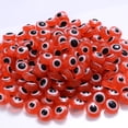 thumbnail image 1 of 100Pieces Plat Rond Mauvais Oeil Perles Perles de Lampwork en Résine 8mm Charmes Entretoise Perles pour Bracelets Collier Bijoux Artisanat Faisant Rouge, 1 of 9