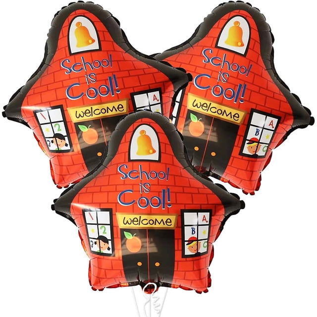 Otro elemento decorativo de jardín Conjunto de 3 globos de regreso a clases para decoraciones - Globos de escuela es genial - Globos de jardín de infantes - Bienvenido de nuevo a