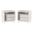 thumbnail image 5 of Walker Edison Mid-Century Modern 2-Drawer Wood Nightstand, Set of 2, White, 5 of 9