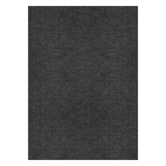 Mainstays 6 ft. x 8 ft. Single-Rib Needlepunch Outdoor Rug, Charcoal