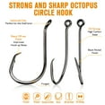 thumbnail image 4 of Offset Circle Hooks 7/0 Black Big Catfish Hooks for Surf and River Fishing 50PCS, 4 of 9