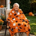thumbnail image 7 of LEFXSMR Halloween Blanket Fleece Fall Throw Blanket for Couch Ghost & Pumpkin-themed Halloween Decoration for Home Holiday Sofa Bed, 70.86x78.74", 7 of 7