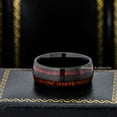 thumbnail image 2 of Jewelry Avalanche Dome Black Tungsten Mens Wedding Band with Double Koa Wood Inlay, 8mm Anniversary Ring size 7, 2 of 4