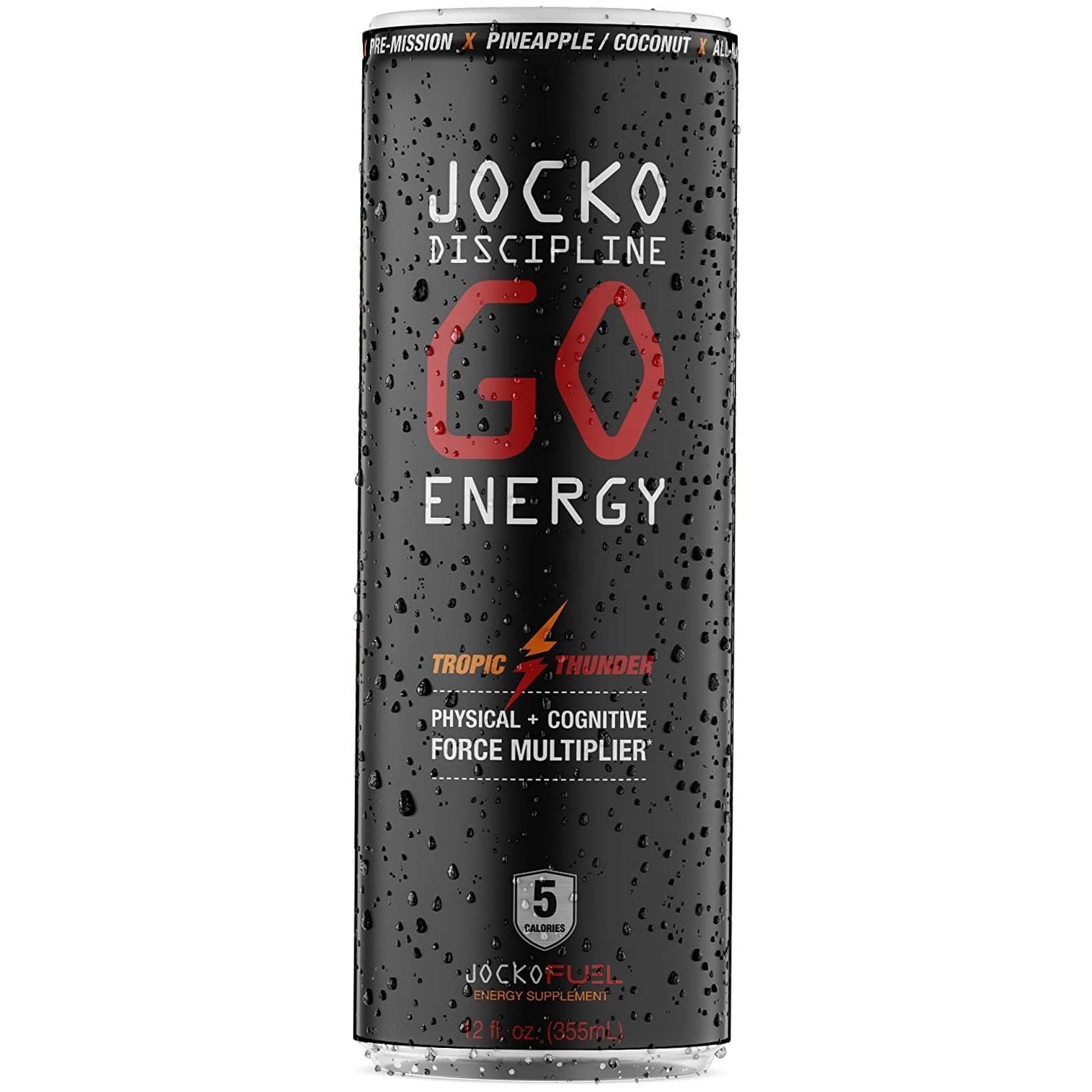 Energy Drinks Jocko Go Energy Drink Tropic Thunder, 12 Fl Oz Pack Of 12