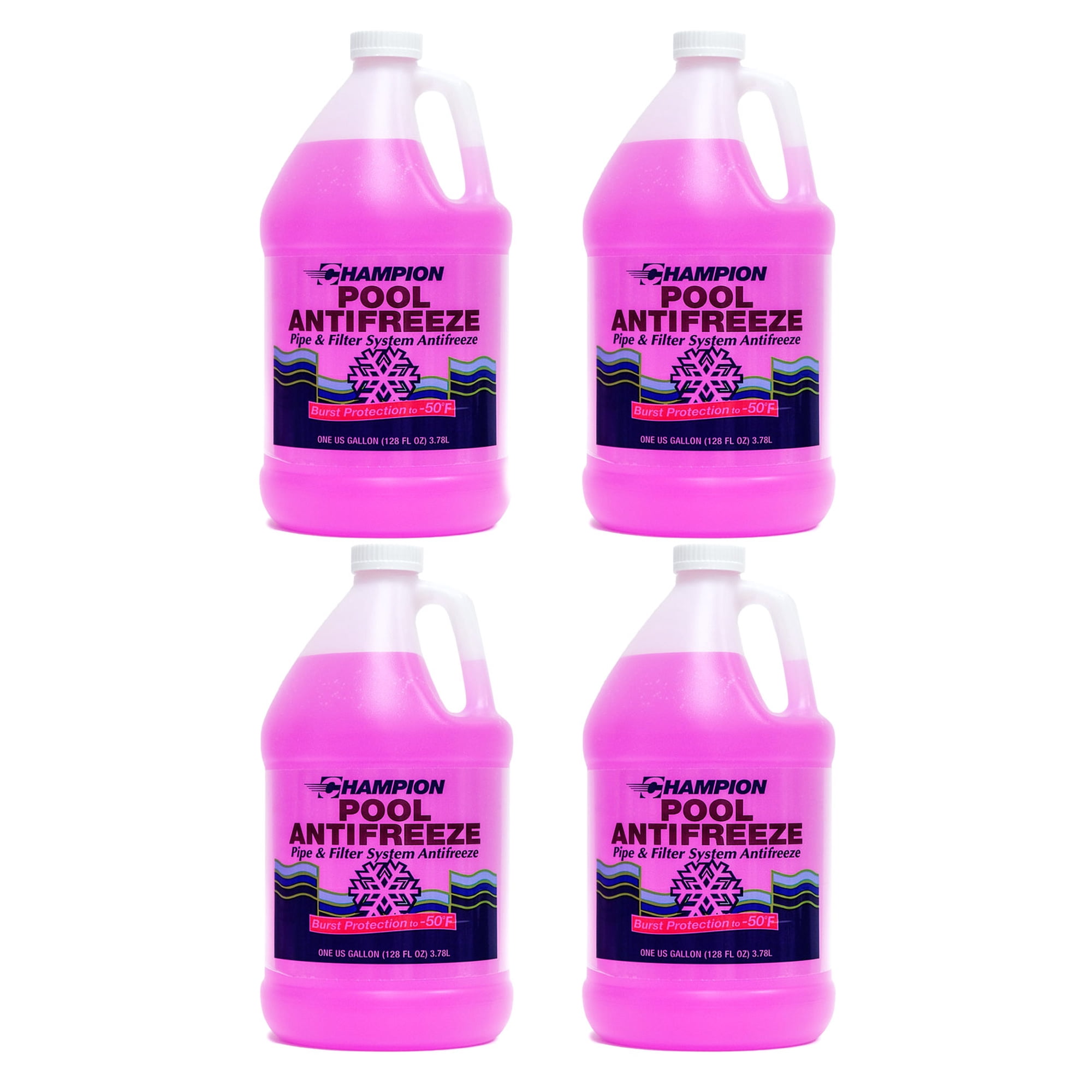 Swimming Pool Anti-Freeze, -50 Degrees, Non-Toxic | 1 Case (4 Gallons)