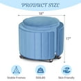 thumbnail image 5 of YINIX Pouf Ottoman with Wheels, Velvet Fabric Wooden Frame Pouf for Living Room, Bedroom, Blue, 5 of 7