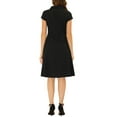 thumbnail image 3 of INSPIRE CHIC Women's Cap Sleeve Cotton Button Down Midi Dress M Black, 3 of 6