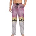 thumbnail image 4 of Men's Pajama Pants with Pockets Sleepwear Lounge Pants Stretch Casual Navy Marble with Golden Veins, 4 of 7
