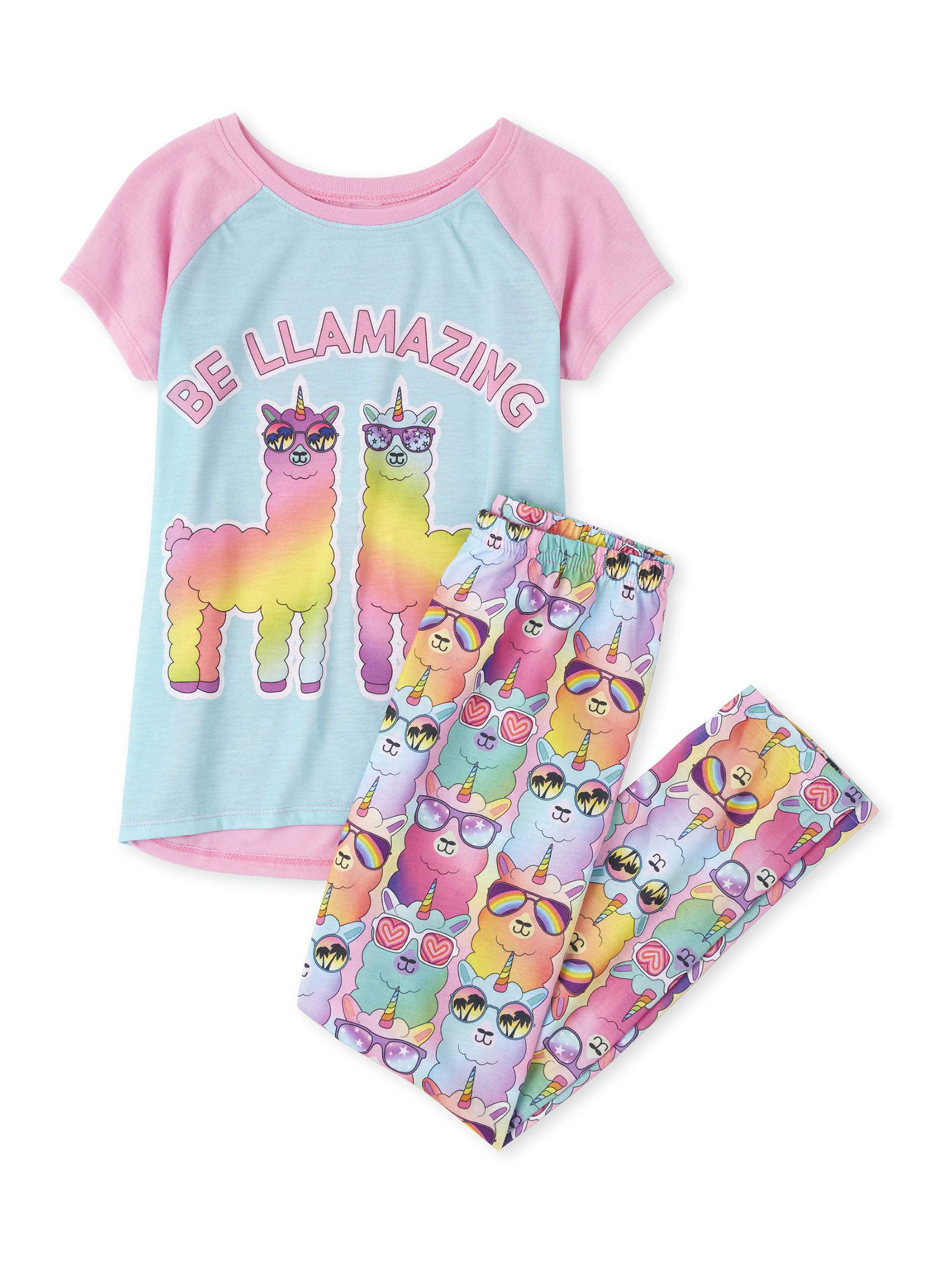 The Childrens Place Big Girls Novelty Printed Pants Pajama Set 