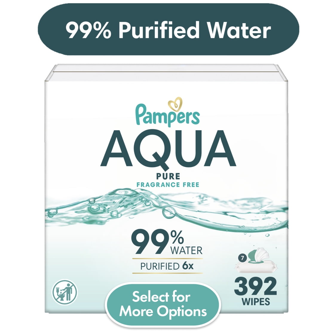 Equate Aqua Balance Wipes with 99% Water, Unscented, 72 Wipes