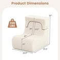 thumbnail image 3 of Gymax Floor Chair w/ Detachable Headrest Washable Ice Velvet Cover & Sponge Filling Beige, 3 of 10