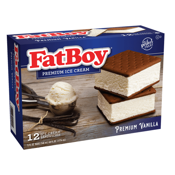 Fatboy Ice Cream Sandwich Premium Vanilla 12 Ct Walmart Com Walmart Com