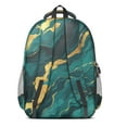 thumbnail image 3 of Teal Gold Marble Backpack for School,Cute School Bag,Schoolbag with Adjustable Shoulder Straps & Padded Back,16.9 Inch, 3 of 5