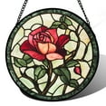 thumbnail image 1 of Colgante de Ventana con Vidrio Esmaltado Atrapasol AMDERVEN Rosa Roja, 1 of 6