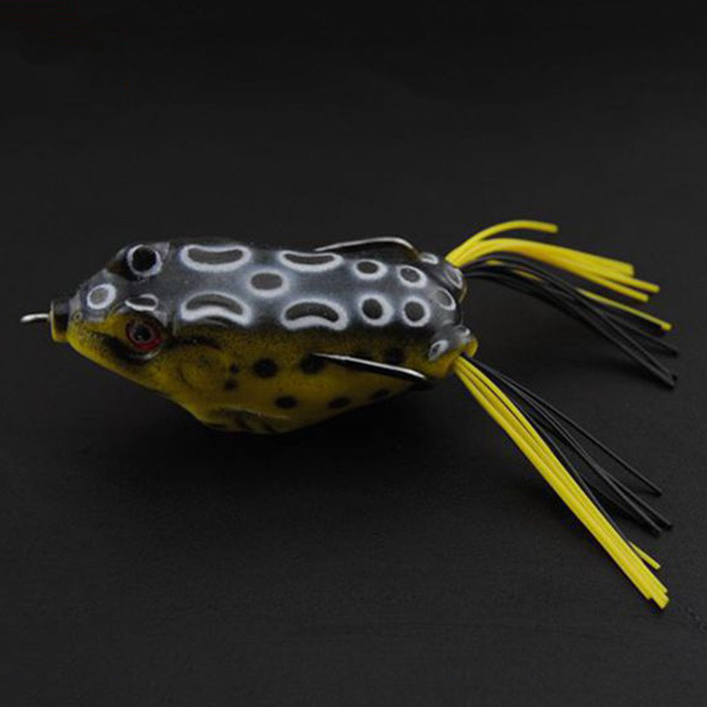 Artificial Soft Fishing Baits Lures Lifelike Frog Lures with Two Hooks Topwater Ray Frog Baits Outdoor Fishing Tackle