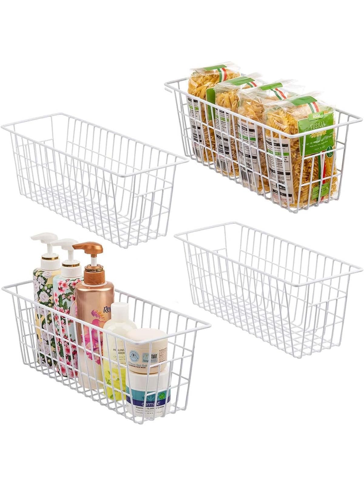 Freezer Baskets, Set of 4 Farmhouse Metal Wire Basket Freezer Storage