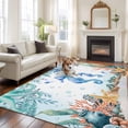 thumbnail image 2 of 6'x9' Area Rugs, Seahorse Coastal Indoor Outdoor Area Rug for Living Room Bedroom, Summer Nautical Starfish Coral Ocean Washable Bathroom Rugs Kitchen Floor Carpet Mats Home Decor Aesthetic, 2 of 8